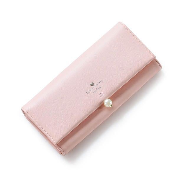 Dame Pu Leather Casual Long Wallet Kredittbilholder