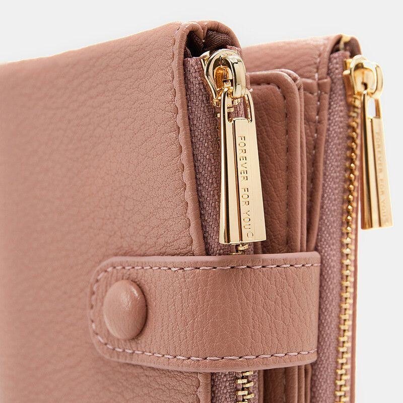 Dame Pu Leather Multi-slot Håndbære Kort Lommebok Clutch Veske