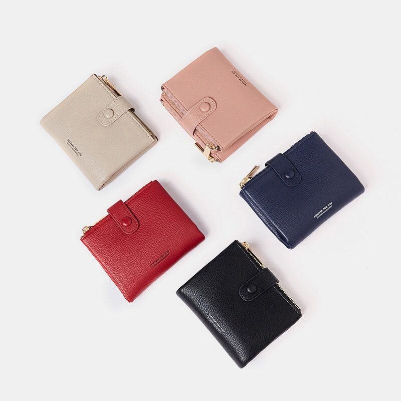 Dame Pu Leather Multi-slot Håndbære Kort Lommebok Clutch Veske