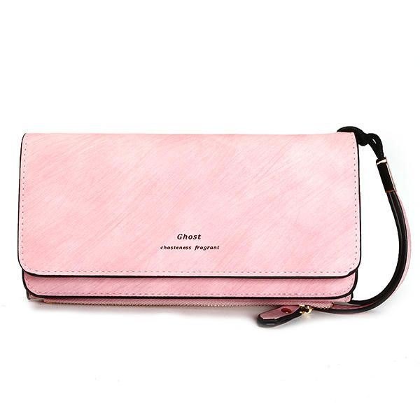 Dame Pu Leather Vintage Retro Funksjonell Casual Clutch Kortholder Lommebok