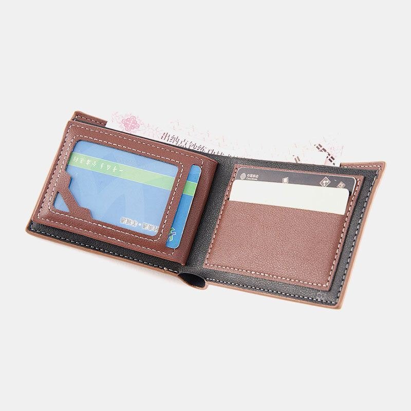 Herre Bifold Kort Antimagnetisk Lommebok Vintage Multi-card Slots Kortholder Pengeklemme