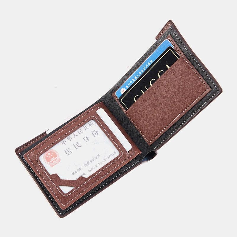 Herre Bifold Kort Antimagnetisk Lommebok Vintage Multi-card Slots Kortholder Pengeklemme