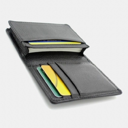 Herre Ekte Skinn Stor Kapasitet Bifold Retro Business Multi-card Slot Kortholder Visittkortholder Kredittkortholder Lommebok