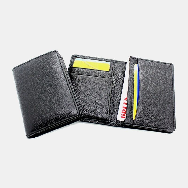 Herre Ekte Skinn Stor Kapasitet Bifold Retro Business Multi-card Slot Kortholder Visittkortholder Kredittkortholder Lommebok