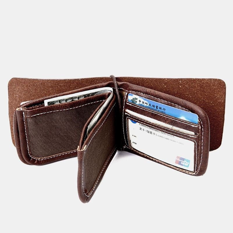 Herre Multifunksjonell Lommebok Vintage Bifold Kort Multi-card Slot Kortholder Myntpung Pengeklemme