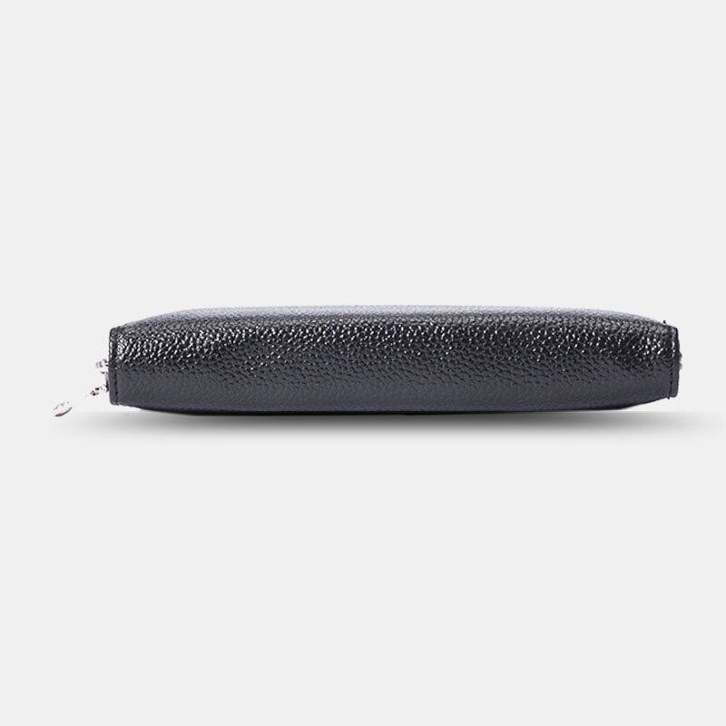 Herre Og Dame Ekte Skinn Med Stor Kapasitet Anti-tyveri Kortholder Business Clutch Bag Lang Lommebok