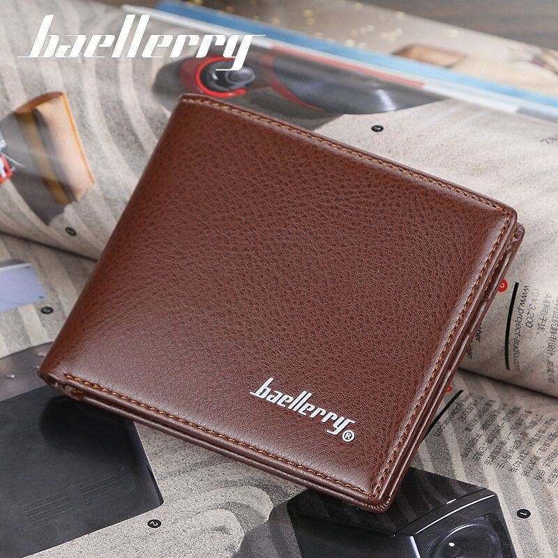 Herre Pu Leather Bifold Multi Card Slot Retro Business Myk Tynn Lommebok