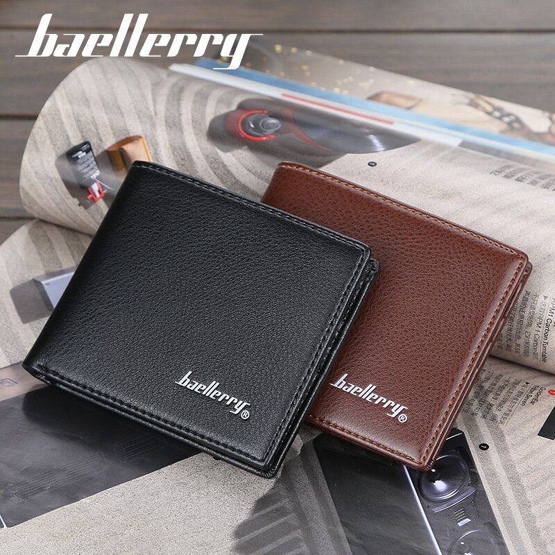 Herre Pu Leather Bifold Multi Card Slot Retro Business Myk Tynn Lommebok