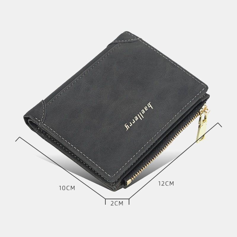 Herre Pu Leather Multi-card Slot Casual Tynn Penge Klippkortholder Lommebok