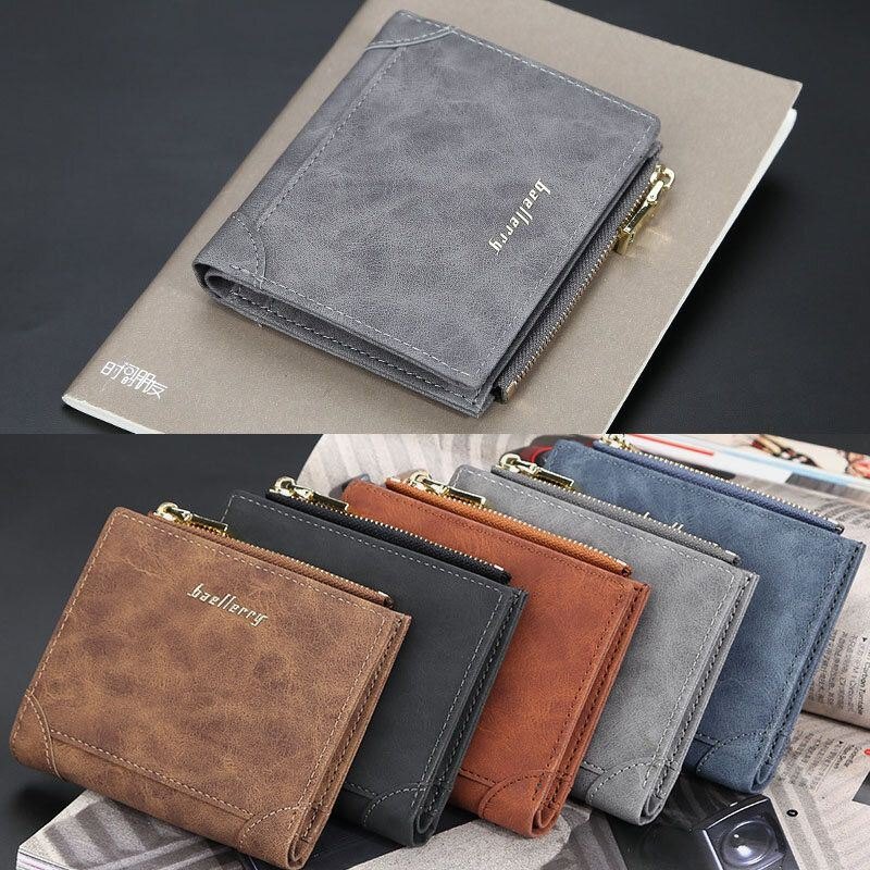 Herre Pu Leather Multi-card Slot Casual Tynn Penge Klippkortholder Lommebok