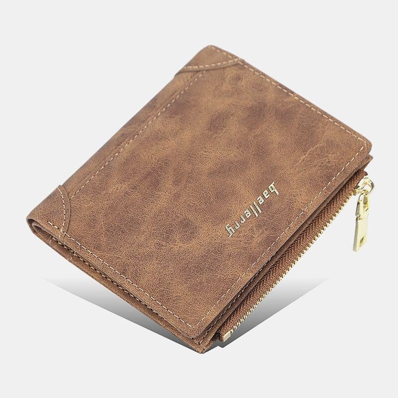 Herre Pu Leather Multi-card Slot Casual Tynn Penge Klippkortholder Lommebok