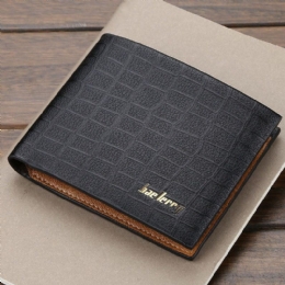 Herre Pu Leather Short 6 Card Slot Card Holder Business Fashion Bifold Thin Førerkort Lommebok Myntpung