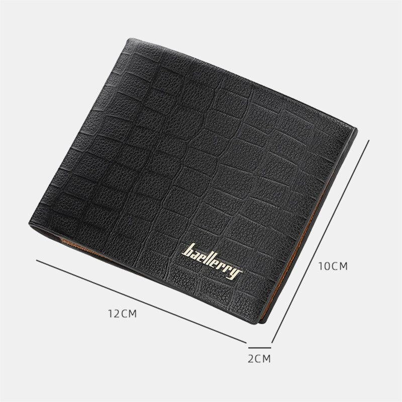 Herre Pu Leather Short 6 Card Slot Card Holder Business Fashion Bifold Thin Førerkort Lommebok Myntpung