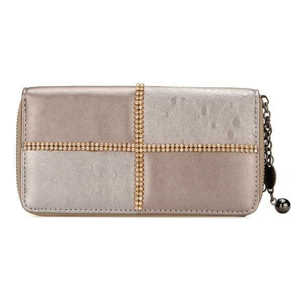 Mote Rhinestones Dame Retro Lang Glidelås Veske Clutch Lommebok