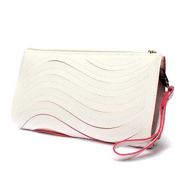 Pu-håndveske For Dame Wave Single Shoulder Cross Body Bag Håndledd Clutch Lommebok