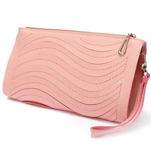 Pu-håndveske For Dame Wave Single Shoulder Cross Body Bag Håndledd Clutch Lommebok