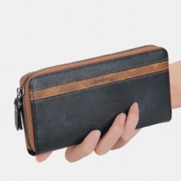 Unisex Multifunksjonsglidelås I Kunstskinn 6.3 Tommers Telefonveske Clutch Lommebok Med Flere Spor Kortholder Lommebok