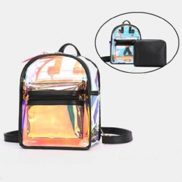 Dame 2stk Transparent Jelly Multi-bære Mini Ryggsekk Crossbody Bag Håndveske