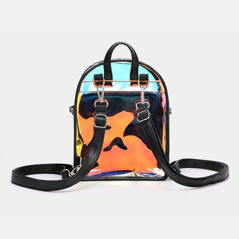 Dame 2stk Transparent Jelly Multi-bære Mini Ryggsekk Crossbody Bag Håndveske