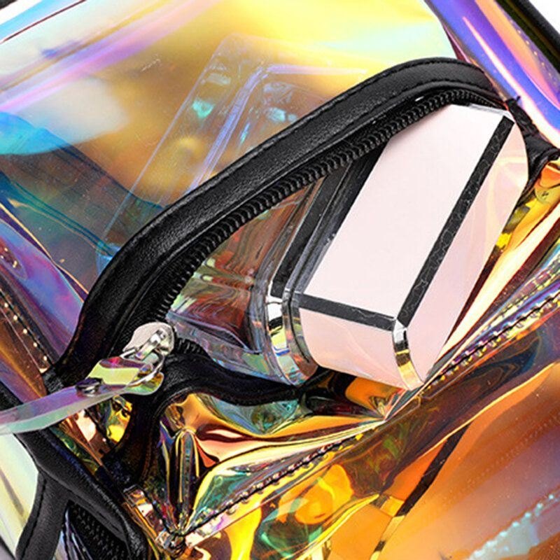 Dame 2stk Transparent Jelly Multi-bære Mini Ryggsekk Crossbody Bag Håndveske