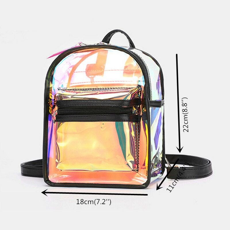 Dame 2stk Transparent Jelly Multi-bære Mini Ryggsekk Crossbody Bag Håndveske