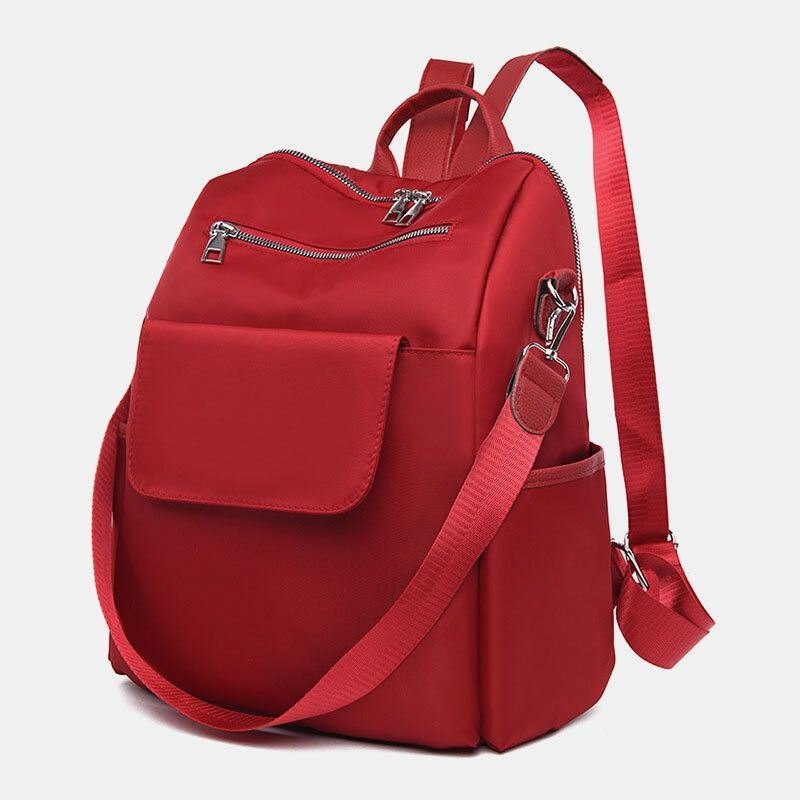 Dame Casual Oxford Stor Kapasitet Klapplomme Konvertibel Stropp Utendørs Reise Crossbody Bag Ryggsekk