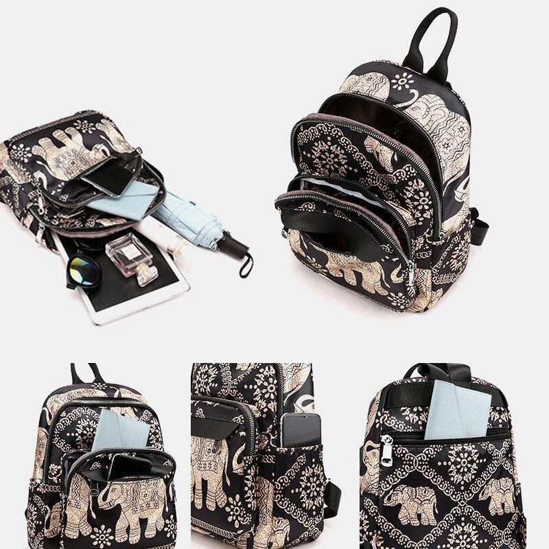 Dame Casual Ryggsekk Reiseveske Animal Flower Printed Bag