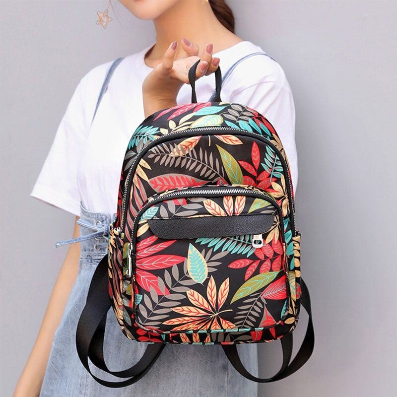 Dame Casual Ryggsekk Reiseveske Animal Flower Printed Bag