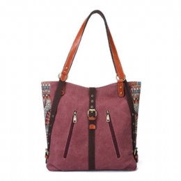 Dame National Canvas Handbag Skulderveske Ryggsekk