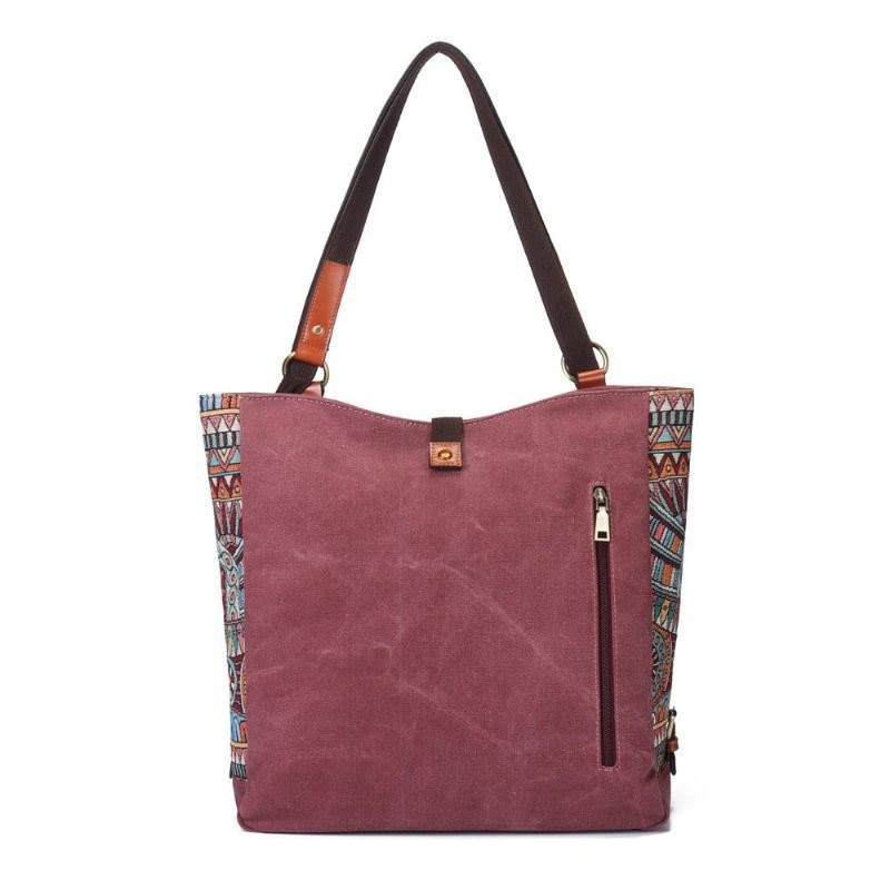 Dame National Canvas Handbag Skulderveske Ryggsekk