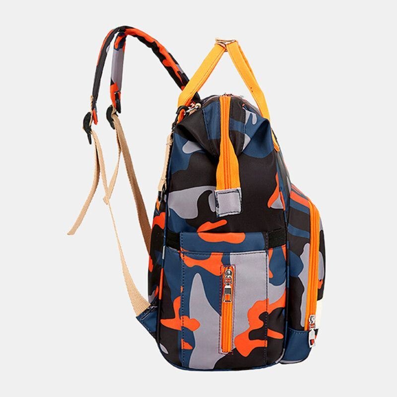 Dame Oxford Camo Multifunksjonell Vanntett Ryggsekk Med Stor Kapasitet Mommy Bag