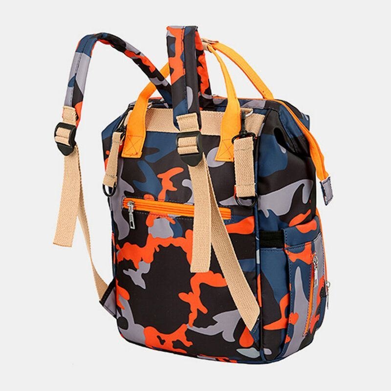 Dame Oxford Camo Multifunksjonell Vanntett Ryggsekk Med Stor Kapasitet Mommy Bag