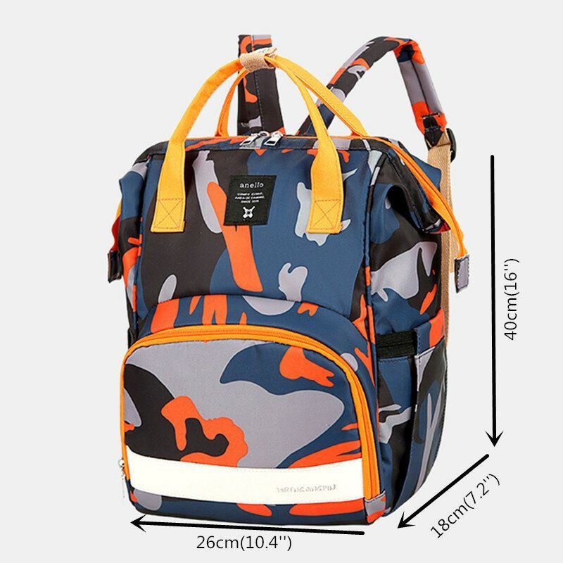 Dame Oxford Camo Multifunksjonell Vanntett Ryggsekk Med Stor Kapasitet Mommy Bag