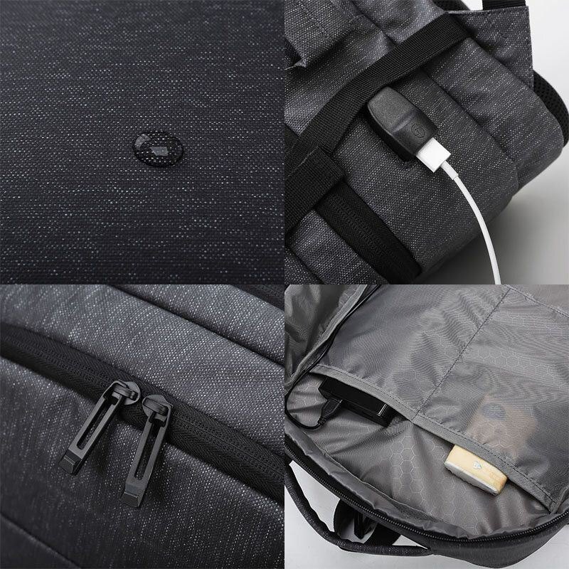 Herre 15.6 Tommers Usb-lading Vanntett Business Laptop Bag Ryggsekk