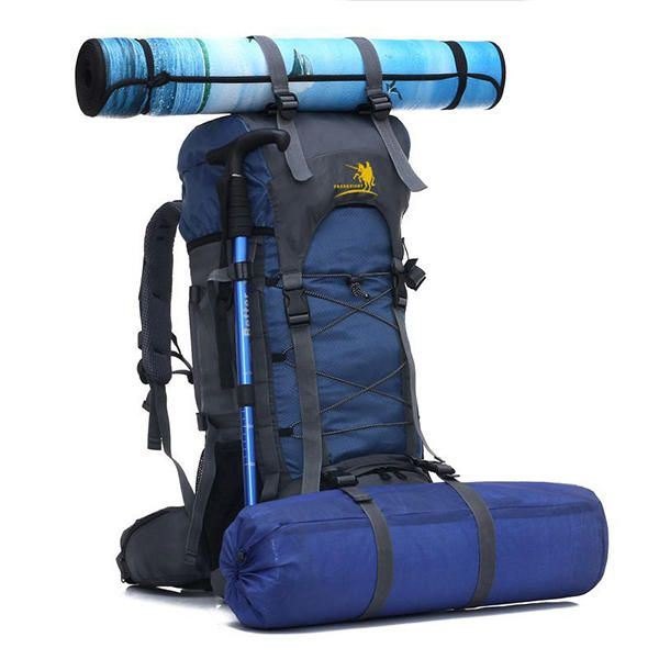 Herre 60l Outdoor Trekking Ryggsekk Vanntett Nylon Reiseveske Camping Bag