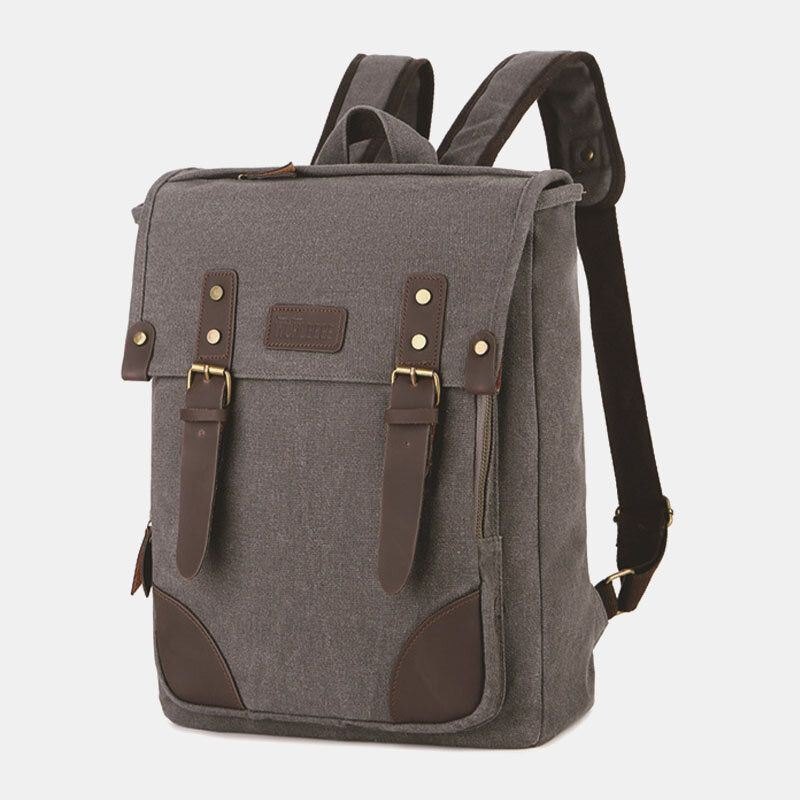 Herre Canvas Outdoor Travel Stor Kapasitet 14 Tommers Bærbar Veske Skoleveske Travel Bacpack