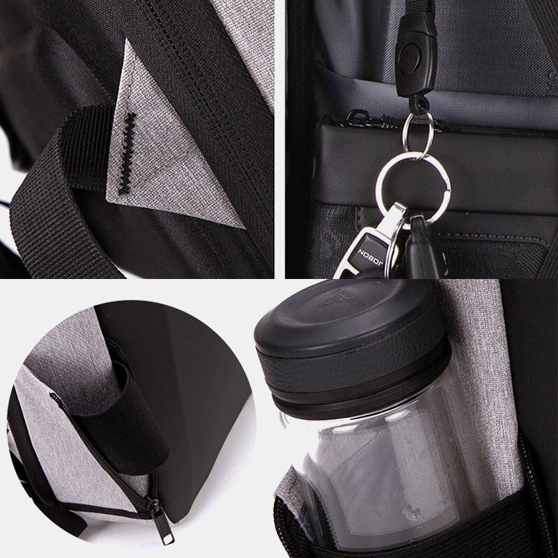 Herre Oxford Cloth Stor Kapasitet Vanntett Usb Lading 16 Tommers Bærbar Veske Tyverisikring Business Outdoor Handbag Ryggsekk