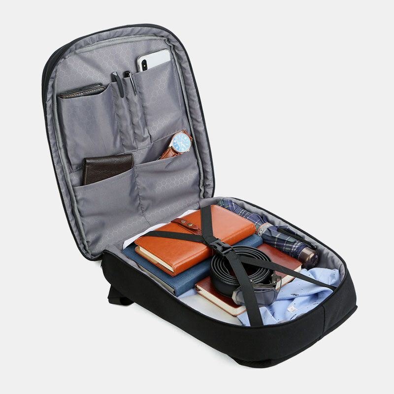 Herre Polyester 15.6 Tommers Usb-lading Vanntett Business Laptop Bag Ryggsekk