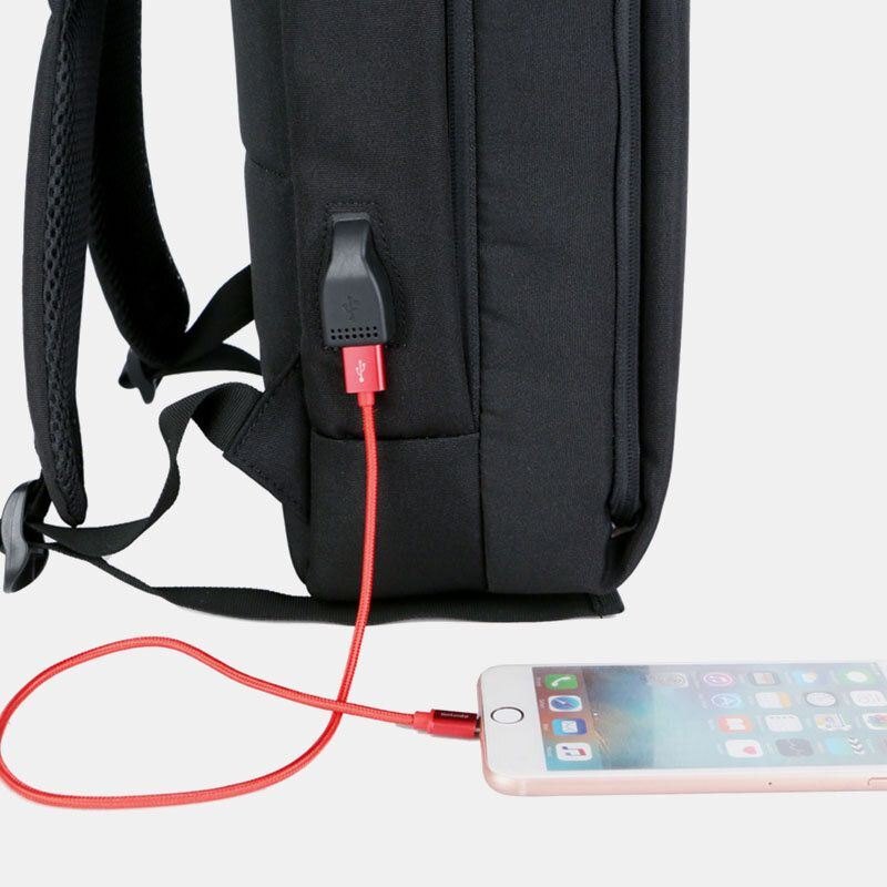 Herre Polyester Usb Lading Stor Kapasitet Business Laptop Bag Ryggsekk