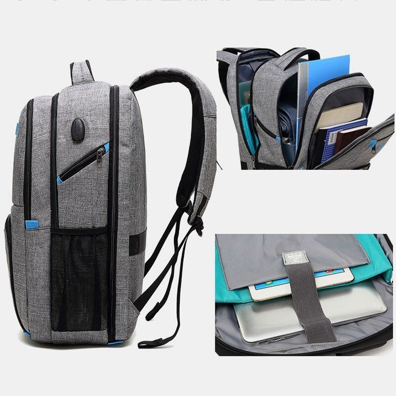 Herre Tre Lag Super Stor Kapasitet Reiseveske 17 Laptop Bag Student Ryggsekk