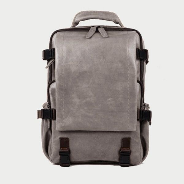 Men Solid Casual Multifunksjon Laptop Flap Ryggsekk