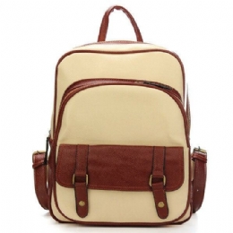 Vintage Dame Pu Skinn Ryggsekk Satchel Skulder Skoleveske