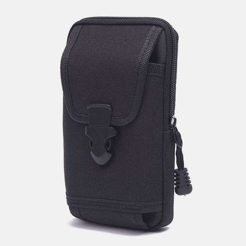 Herre Lerret Slitasjebestandig Casual Sport 6.8 Tommers Telefonveske Midjeveske Tactical Bag