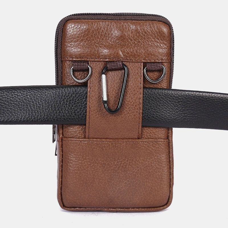 Herre Slitesterk Klaff Magnetisk Knappdesign Midjeveske Pustende Smakløs Belteveske 6.5 Tommers Telefonveske Crossbody-vesker Med Skulderstropp