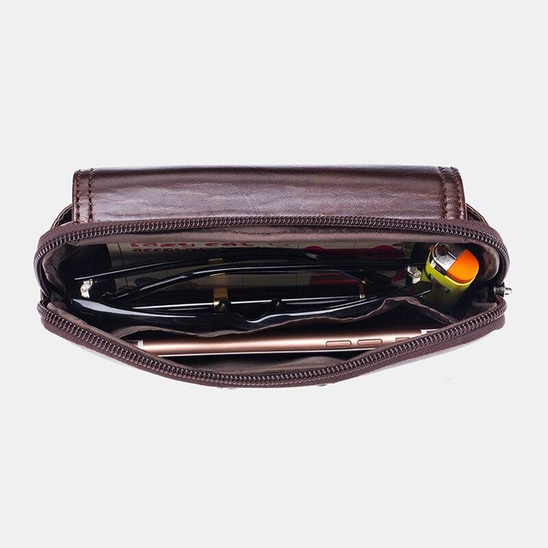 Vinatge Ekte Skinn For Herre 6.4 Tommer Telefonveske Midjeveske Business Bag