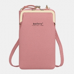 Baellerry Dame Litchi-mønster 6 Kortspor 6.5 Tommers Telefonveske Crossbody-veske