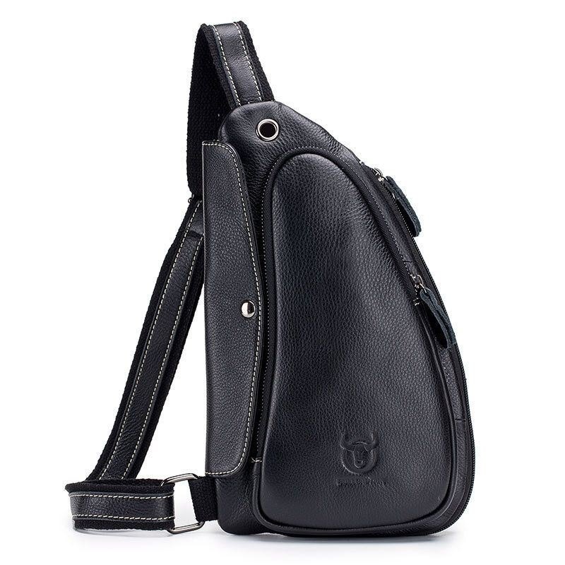 Brystveske For Herre Slyngeveske I Ekte Skinn Solid Crossbody-veske