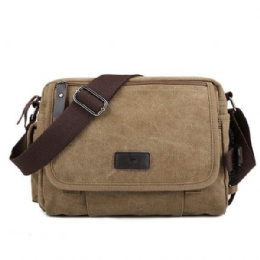 Canvas Utendørs Reise Fritid Skulder Herre Dame Retro Kapasitet Crossbody Bag