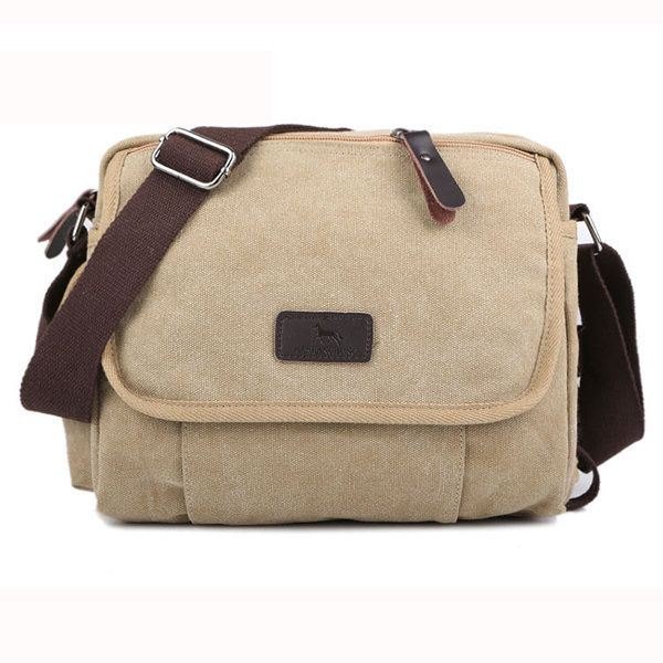 Canvas Utendørs Reise Fritid Skulder Herre Dame Retro Kapasitet Crossbody Bag