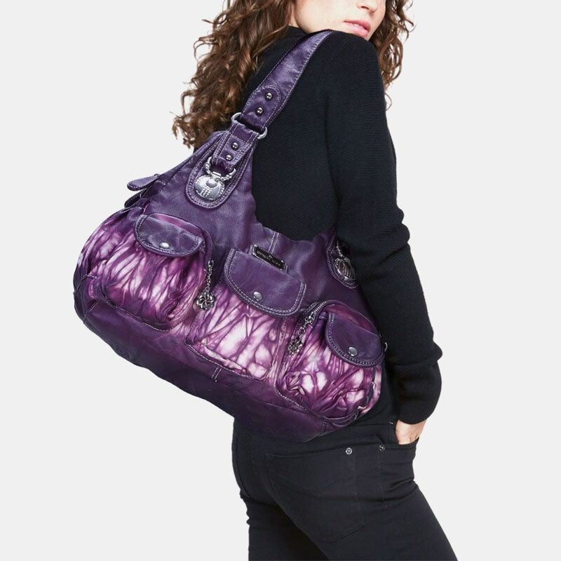 Crossbody-veske Med Flere Lommer For Dame Tie Dye Skulderveske